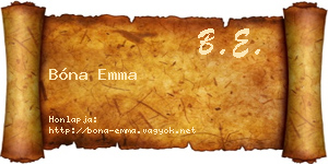 Bóna Emma névjegykártya